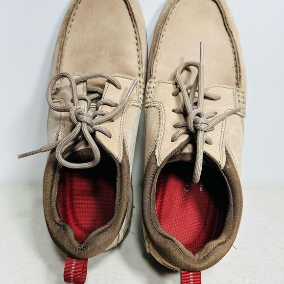 Rockport Shoes Mens 9,5 Khaki Tan Nubuck Leather Slip On Loafer - Picture 5 of 7